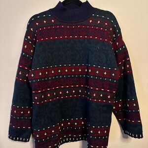 VINTAGE Cozy Multicolor Patterned Women's Sweater